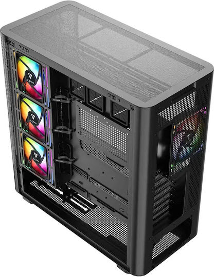 Modecom Volcano AQ500 Gaming Midi Tower Кутия За Компютър Със Страничен Прозорец И ARGB Осветление Черна