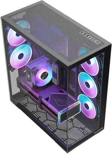 Modecom Volcano SPACE XL Gaming Full Tower Κουτί Υπολογιστή με Πλαϊνό Παράθυρο και ARGB Φωτισμό Μαύρο