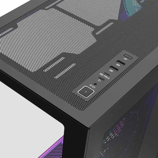 Modecom Volcano SPACE XL Gaming Full Tower Κουτί Υπολογιστή με Πλαϊνό Παράθυρο και ARGB Φωτισμό Μαύρο