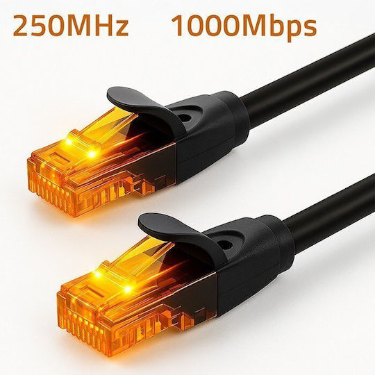 Qoltec U/UTP Cat.6 Ethernet Network Cable 10m Black