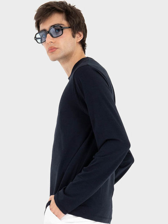 Long Sleeve Blue Blouse