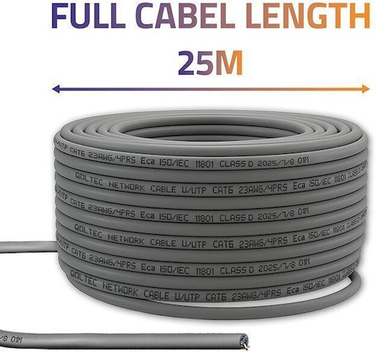 Qoltec Direct Attach Copper Cat.6 (Gigabit) Network Cable Ethernet 25m Gray