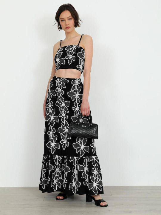 Γυναικείο Crop Top με Τιράντες Μαύρη