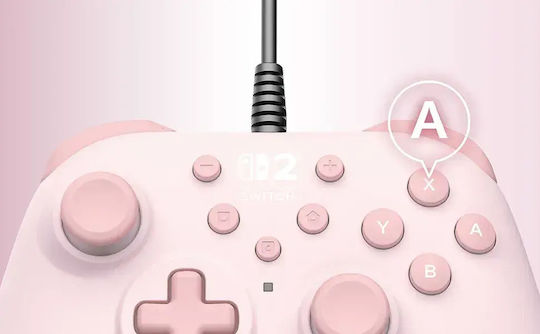 Hori Horipad Turbo Verkabelt für Schalter 2 Cozy Rosa