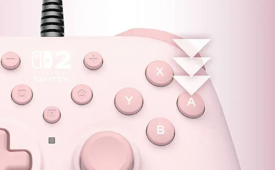 Hori Horipad Turbo Verkabelt für Schalter 2 Cozy Rosa