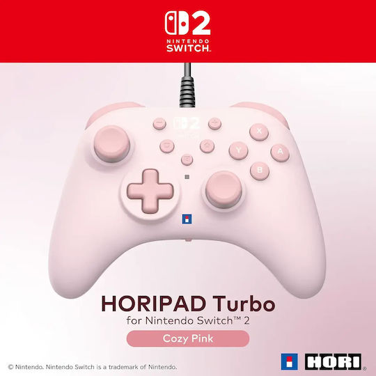 Hori Horipad Turbo Verkabelt für Schalter 2 Cozy Rosa