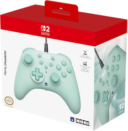 Hori Horipad Turbo Жичен за Switch 2 Cozy Зелен