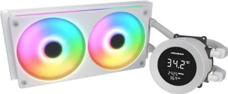 Cougar Poseidon Vistek Water Cooling System AIO CPU with 2 120mm Fans and ARGB Lighting White