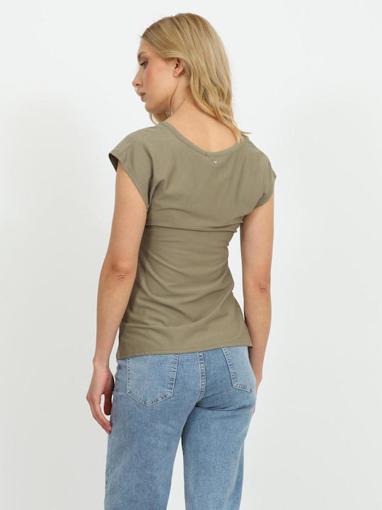 Damen T-Shirt Khaki