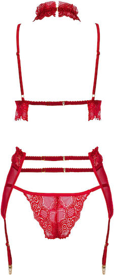 Σετ Εσωρούχων Bn Velvet Sin 3τμχ Cherry