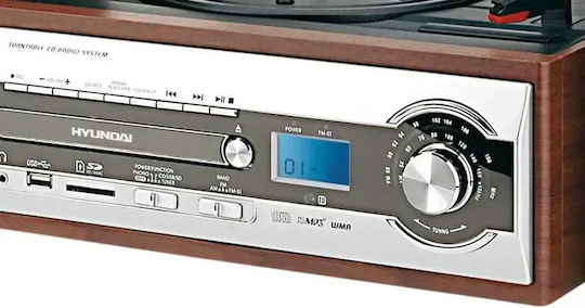Hyundai RTC182SURIP Turntables with Preamp and Built-in Speakers Silver