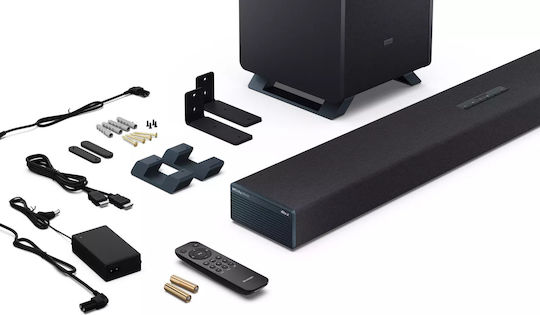 Sharp HT-SBW53121 Soundbar 3.1.2 Bluetooth και HDMI 182W με Ασύρματο Subwoofer Μαύρο