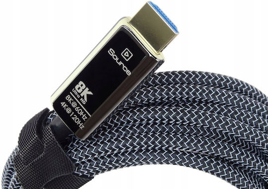 PremiumCord HDMI 2.1 Ultra High Speed 48Gbps 4K 120Hz HDR VRR Cable HDMI male - HDMI male 7m Μαύρο