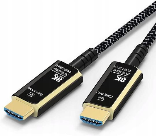 PremiumCord HDMI 2.1 Ultra High Speed 48Gbps 4K 120Hz HDR VRR Cable HDMI male - HDMI male 7m Μαύρο