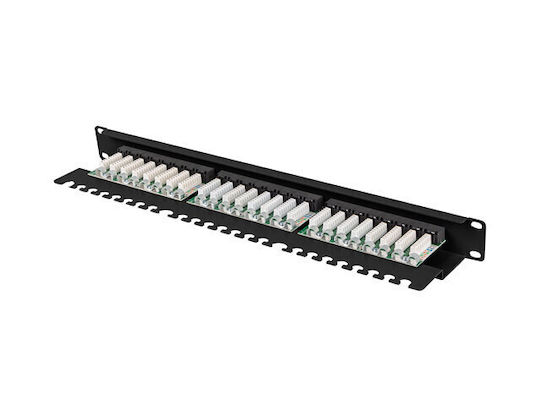 Lanberg Patch Panel 24port 1u 19" Cat 5e Utp Black Ppu5-1124-b
