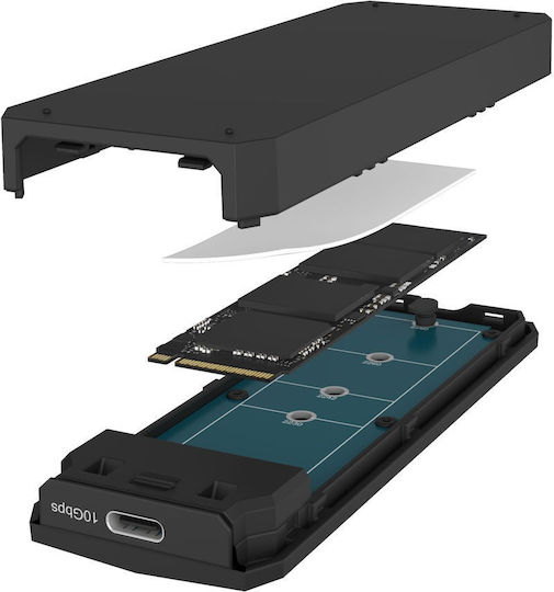 Icy Box Case for M.2 SATA III NVME Hard Drive with Type-C Connection