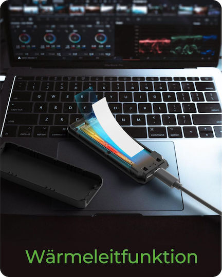 Icy Box Case for M.2 SATA III NVME Hard Drive with Type-C Connection