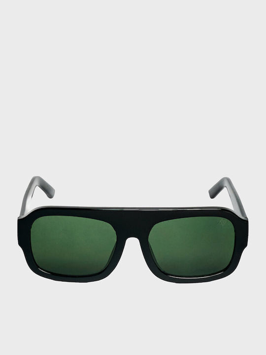 AV Sunglasses Mila Unisex Γυαλιά Ηλίου με Μαύρο Κοκκάλινο Σκελετό και Πράσινο Φακό