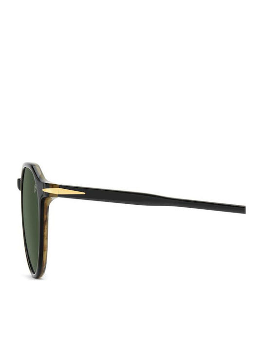 David Beckham Unisex Sunglasses with Black Horn-Rimmed Frame and Green Lens DB 1217/S PPO/O7