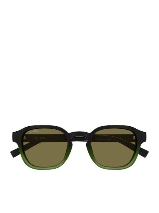 Gucci Men's Sunglasses with Black Horn-Rimmed Frame and Black Lens GG2106S 003