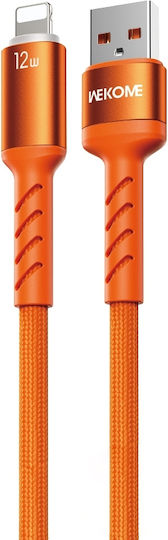 WK Cablu LED USB-A la Lightning 12W Portocaliu 1.2m
