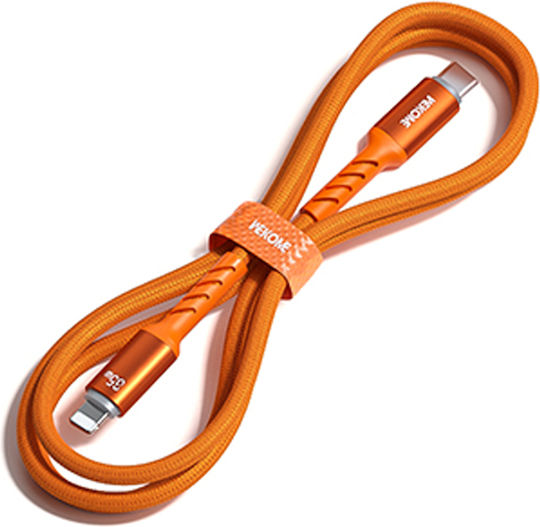WK Cablu LED USB-C la Lightning 35W Portocaliu 1.2m WDC-C15