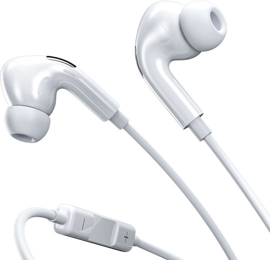 WK Yb10 In-ear Handsfree Ακουστικά με Βύσμα Lightning Λευκό
