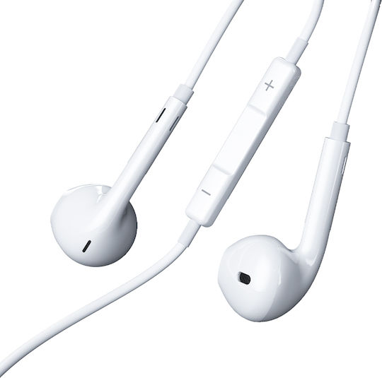 WK Yb09 In-ear Handsfree Ακουστικά με Βύσμα Lightning Λευκό