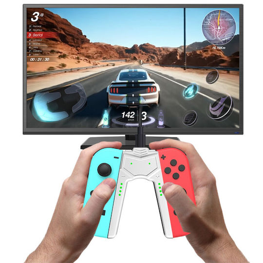 Ladeständer Für Nintendo Switch Konsole Kompatible V1 V2 Oled Modelle Mit LED-Anzeige Usb-c Anschluss 100 Cm Kabel 105 X 75 Mm Weiß