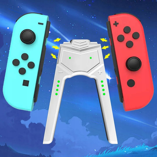 Ladeständer Für Nintendo Switch Konsole Kompatible V1 V2 Oled Modelle Mit LED-Anzeige Usb-c Anschluss 100 Cm Kabel 105 X 75 Mm Weiß