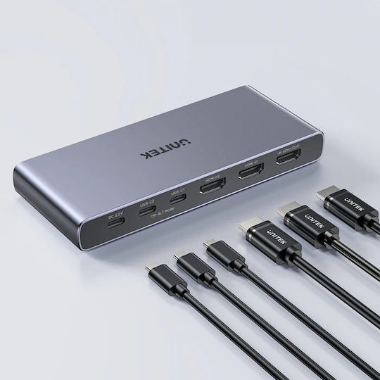 Unitek V1313A KVM & Data Switch με HDMI / USB-C