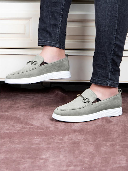 Suede Men's Moccasins in Beige Colour