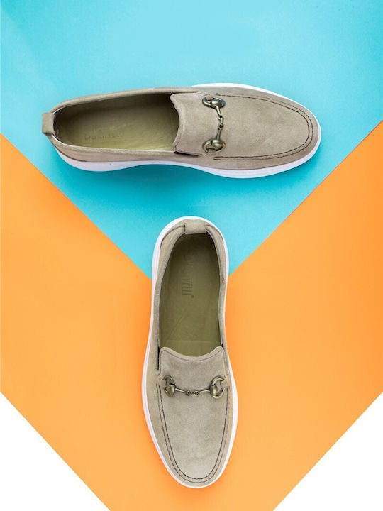 Suede Men's Moccasins in Beige Colour