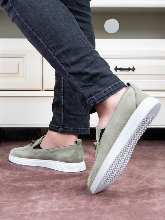 Suede Men's Moccasins in Beige Colour
