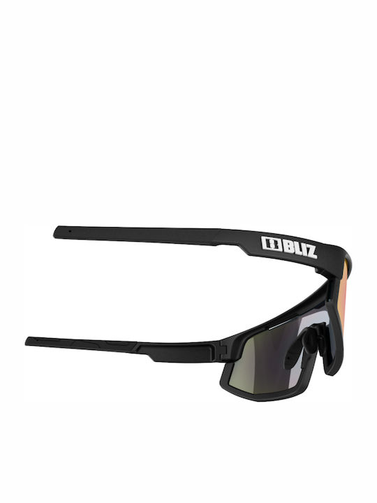 Bliz Vision Herren Sonnenbrille mit Schwarz Kunststoff Gestell und Rot Linse