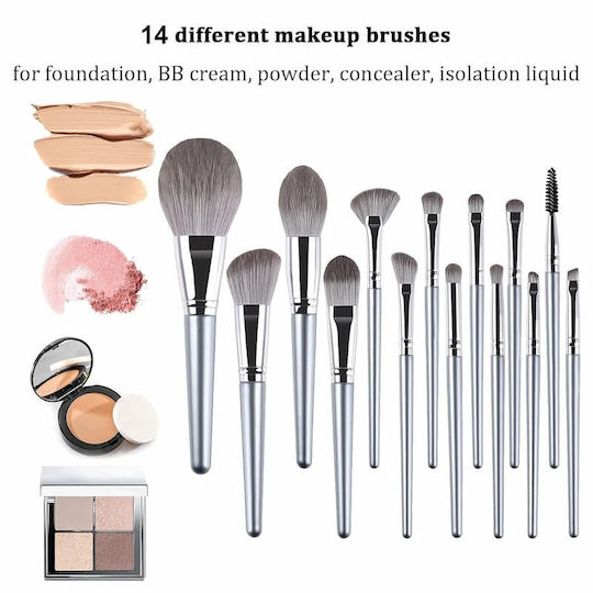 Professionelles Make-up Pinsel Set mit Tasche 14 Stück