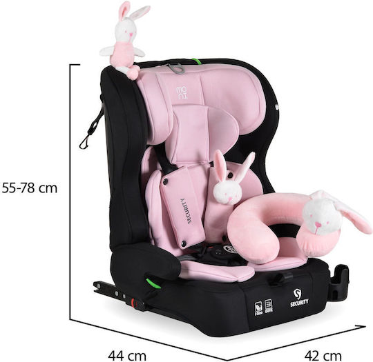Moni Rock Καθισματάκι Αυτοκινήτου i-Size Baby Pink 9-36 kg