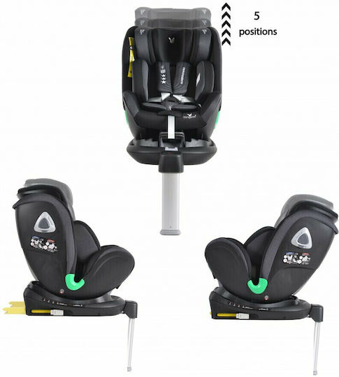 Cangaroo Commodore Baby Car Seat i-Size with Isofix Black/White 0-19 kg