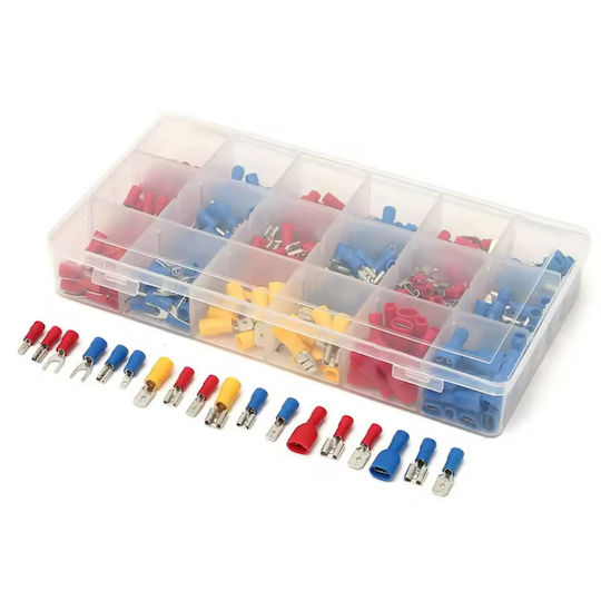 Set 280 Conectori Izolați de Sertizat Dimensiuni Diferite 2.8 4.8 6.3 Mm M4 Femelă Mascul Metal Plastic Multicolor