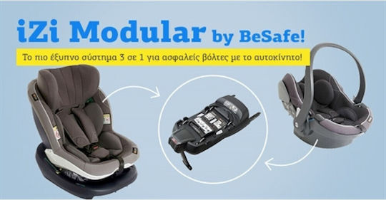 BeSafe iZi Modular Baby Car Seat i-Size with Isofix Fresh Black Cab 0-18 kg