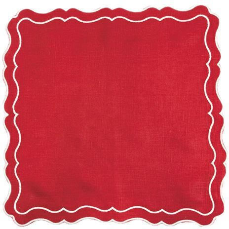 Fabric Red Placemats 38x38cm 4 Pieces