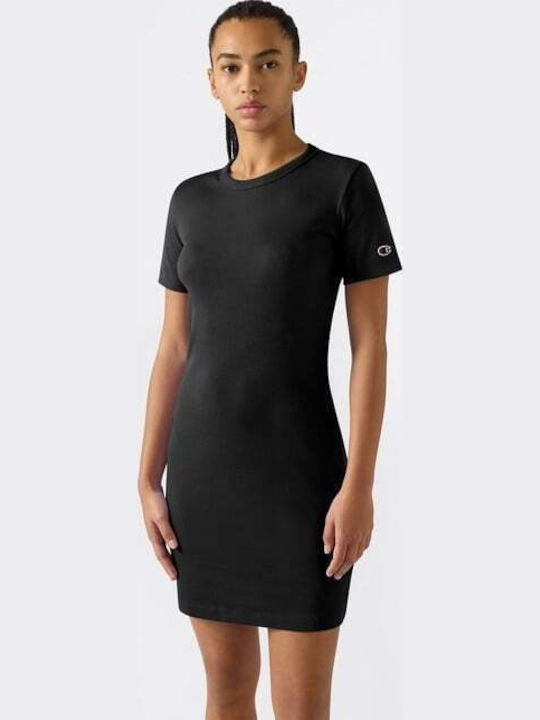 Καλοκαιρινό Mini Αθλητικό Φόρεμα Κοντομάνικο Black