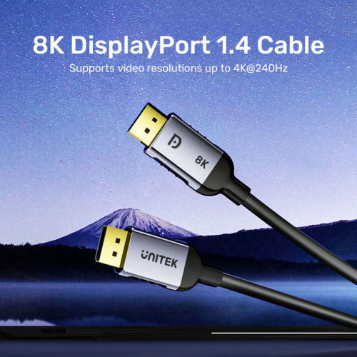 Unitek Cable DisplayPort male - 2m Μαύρο (C1628BK-2M)