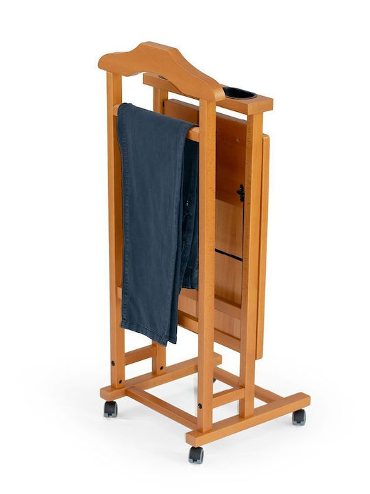 Arredamenti Italia Teleskopischer Kleiderständer aus Holz Braune 45x103cm