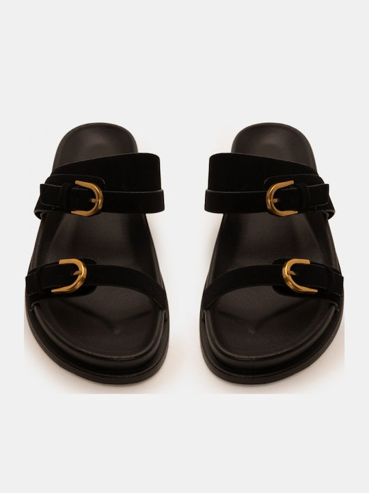 Flache Damen Sandalen Flatforms Schwarz