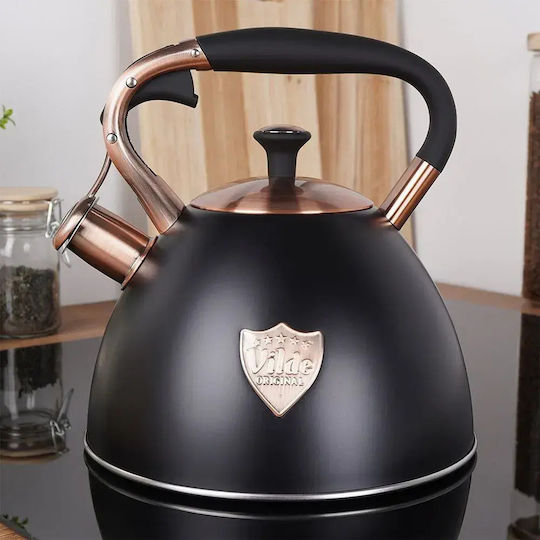 Orion Teekessel mit Tasse Rostfreier Stahl Schwarze 3000ml