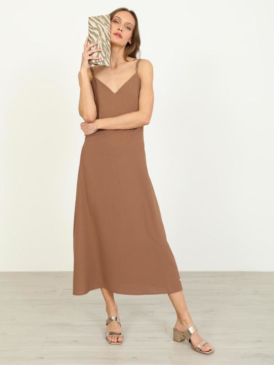 Summer Midi Dress Brown