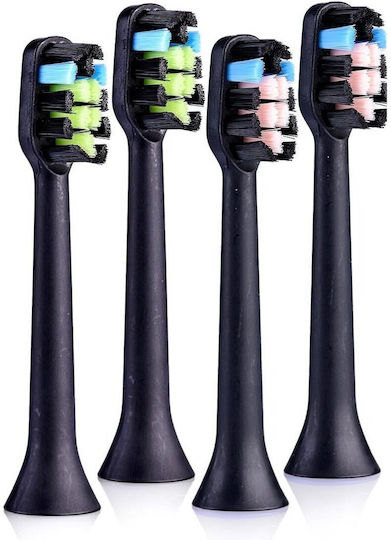 Vitammy Tip Symphony Sonic Electric Toothbrush Replacement Heads Black 4 Pieces