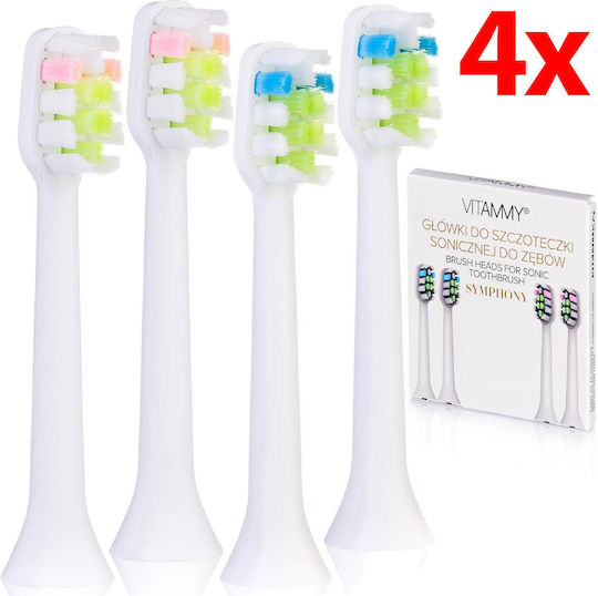 Vitammy Tip Sonic Toothbrush Symphony White 4 Pcs