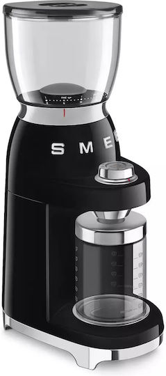 Smeg Elektrischer Kaffeemühle 150W mit einer Kapazität von 350gr und 30 Mahlstufen Schwarz